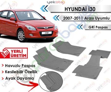 Hyundai İ30 2007-2011 Arası Uyumlu Havuzlu Kesilebilir Gri Paspas