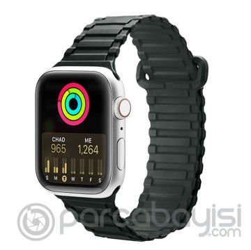 Dux Ducis Apple Watch 42-44-45MM için Manyetik Armor Silikon Kordon Kayış