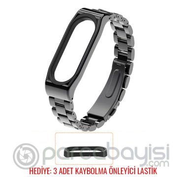 Mijobs Xiaomi Mi Band 4-3 Aklıllı Saat 3 Bakla Çelik Kayış Kordon