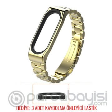 Mijobs Xiaomi Mi Band 4-3 Aklıllı Saat 3 Bakla Çelik Kayış Kordon