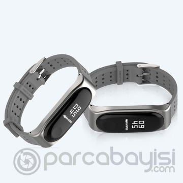 Mijobs Xiaomi Mi Band 4-3 Sport  Metal+Silikon Kayış Kordon