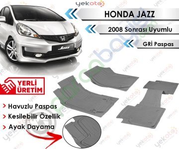 Honda Jazz 2008 Sonrası Uyumlu Havuzlu Kesilebilir Gri Paspas