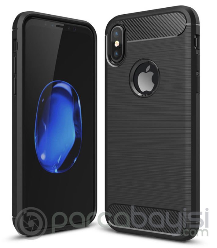 İphone X,XS Dark Ultra Koruma Karbon Fiber Silikon Kılıf