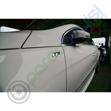 R Line Siyah Metal 3D Amblem Logo Orjinal Style
