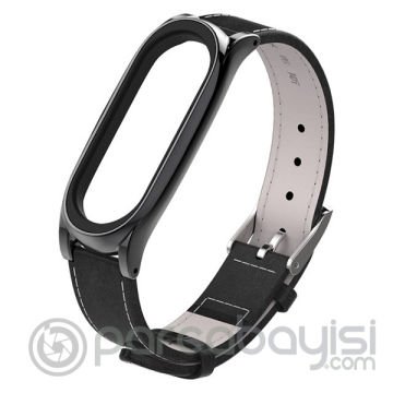 Mijobs Xiaomi Mi Band 4-3 Hakiki Deri Kayış Kordon