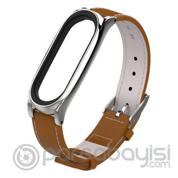 Mijobs Xiaomi Mi Band 4-3 Hakiki Deri Kayış Kordon
