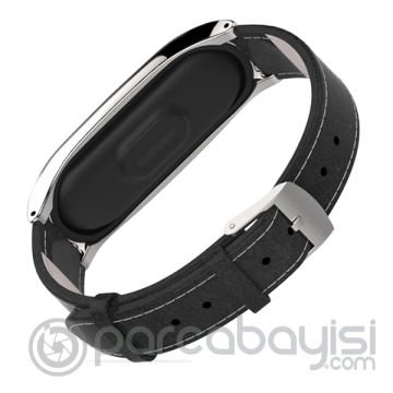 Mijobs Xiaomi Mi Band 4-3 Hakiki Deri Kayış Kordon