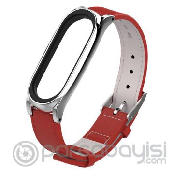 Mijobs Xiaomi Mi Band 4-3 Hakiki Deri Kayış Kordon