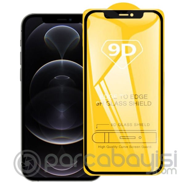 ALLY İPhone 12-12 Pro 6.1 9D Full Glue Tempered Cam Ekran Koruyucu
