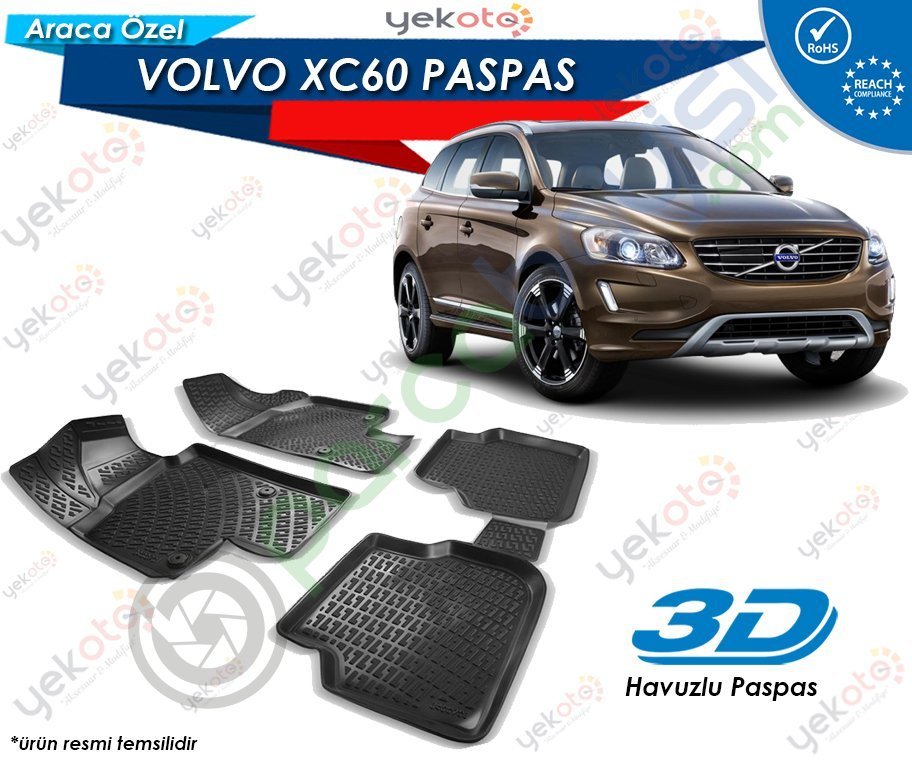 Volvo Xc60 Uyumlu Araca Özel 3D Havuzlu Paspas