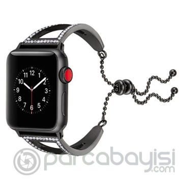 Ally Apple Watch 7-8 45mm 6-5-4 44mm Diamond İşlemeli Bayan Kordon Kayış 3-2-1 42mm