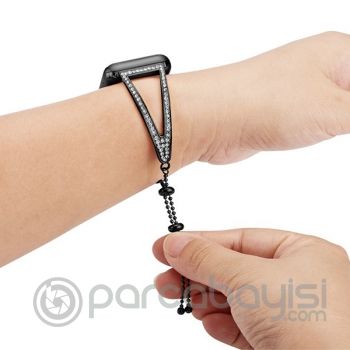 Ally Apple Watch 7-8 45mm 6-5-4 44mm Diamond İşlemeli Bayan Kordon Kayış 3-2-1 42mm