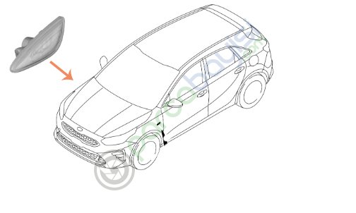 Kia Ceed Çamurluk Sinyali Sağ Orjinal | 92304A2000