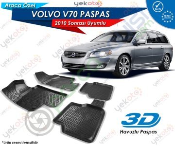 Volvo V70 2010 Sonrası Uyumlu Araca Özel 3D Havuzlu Paspas