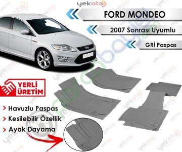 Ford Mondeo 2007 Sonrası Uyumlu Havuzlu Kesilebilir Gri Paspas