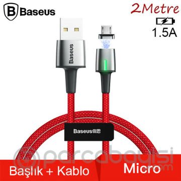 Baseus Zinc Magnetic Usb Kablo Şarj Android Mikro Başlık 2Metre 1.5A