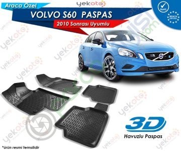 Volvo S60 2010 Sonrası Uyumlu Araca Özel 3D Havuzlu Paspas
