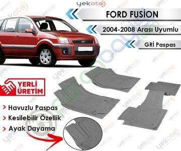 Ford Fusion 2004-2008 Arası Uyumlu Havuzlu Kesilebilir Gri Paspas