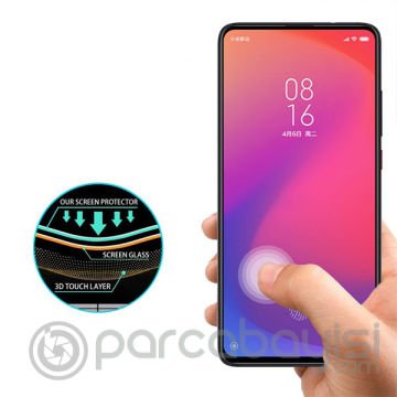 Redmi Mi 9T -K20 Pro Full Glue Tempered Cam Ekran Koruyucu Full Kaplama