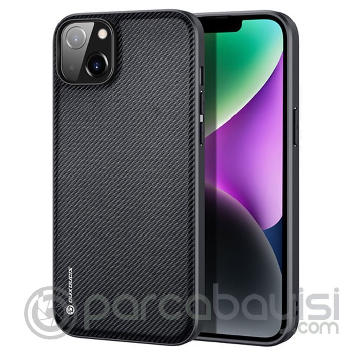 Dux Ducis Fino Serisi iPhone 14 6.1 inç Kılıf Premium Dokuma Silikon Kılıf