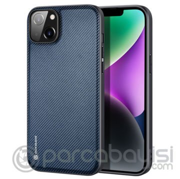 Dux Ducis Fino Serisi iPhone 14 6.1 inç Kılıf Premium Dokuma Silikon Kılıf