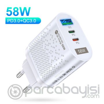 USLİON PD 58W USB + Type-c Hızlı Şarj Başlığı