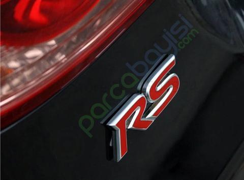 Rs Metal 3D Logo Amblem Sticker Kırmızı