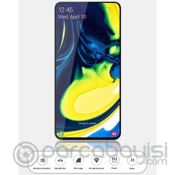 Ally Samsung Galaxy A80-A90 3D Full Kırılmaz Cam Ekran Koruyucu
