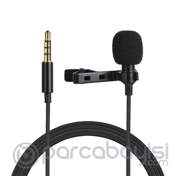 PULUZ 3.5MM Jack Profesyonel  Youtuber Yaka Mikrofonu 1.5m