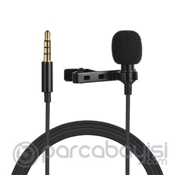 PULUZ 3.5MM Jack Profesyonel  Youtuber Yaka Mikrofonu 1.5m