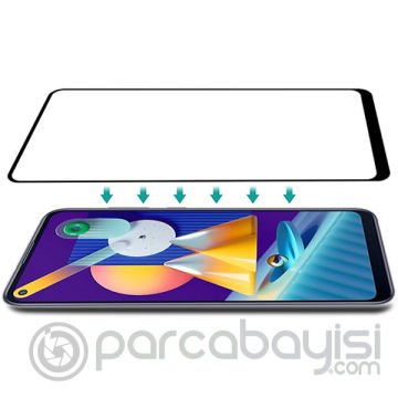 ALLY SM Galaxy M11  Full Glue Tempered Cam Ekran Koruyucu