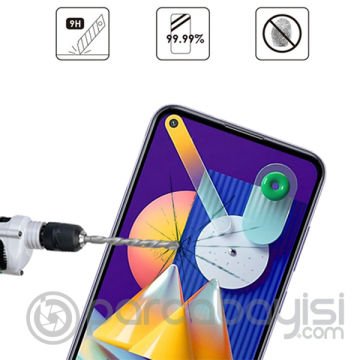 ALLY SM Galaxy M11  Full Glue Tempered Cam Ekran Koruyucu
