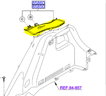 Kia Rio Arka Direk Üst Bakaliti Sol Orjinal | 85850H8000Bf3