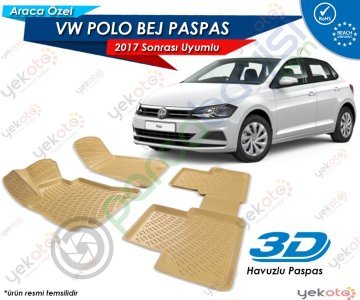 Volkswagen Polo 2017 Sonrası Uyumlu Bej Araca Özel 3D Havuzlu Paspas