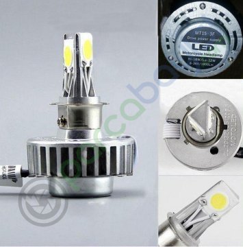 H4 Motosiklet Xenon Far Kısa Uzun Hüzmeli 1800Lm Zenon Far 6000K Beyaz