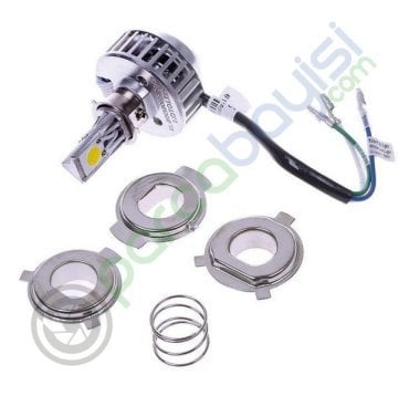 H4 Motosiklet Xenon Far Kısa Uzun Hüzmeli 1800Lm Zenon Far 6000K Beyaz
