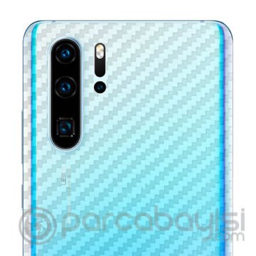 Huawei P30 Pro Şeffaf Karbon Fiber Kaplama Sticker