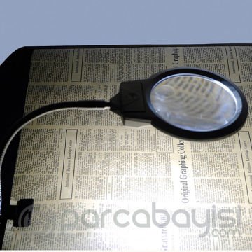 MG15122 LED Işıklı Masa Mandal Tutuclu Oynar Başlıklı Büyüteç 90mm