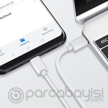 KUULAA Usb Type C to Type-C PD 60W QC4.0 Hızlı Şarj Kablosu 1 Metre