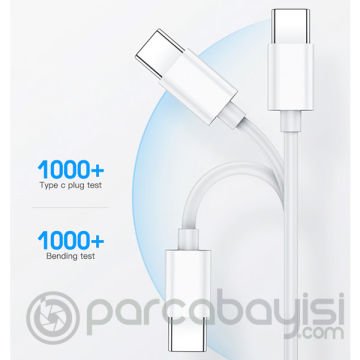 KUULAA Usb Type C to Type-C PD 60W QC4.0 Hızlı Şarj Kablosu 1 Metre