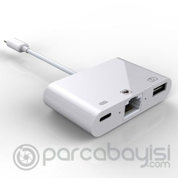 İPhone-İPad 3İN1 Ethernet RJ45 Ve Usb Kamera Adaptörü NK107