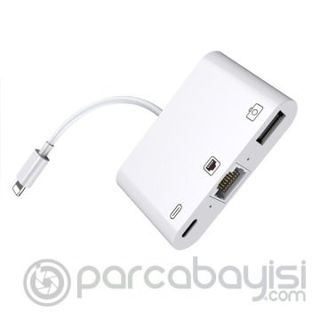İPhone-İPad 3İN1 Ethernet RJ45 Ve Usb Kamera Adaptörü NK107