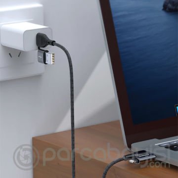 Floveme 4in1 USB To Type C -Type to Type Kablosu+iPhone Başlık USB 1M