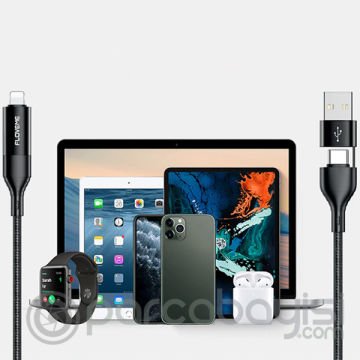 Floveme 4in1 USB To Type C -Type to Type Kablosu+iPhone Başlık USB 1M
