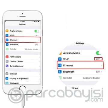 İPhone-İPad Lightning To Ethernet RJ45 Adaptörü NK107A1
