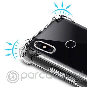 Xiaomi Redmi 6 Pro, A2 Lite Darbe Emici Şeffaf Silikon Kılıf