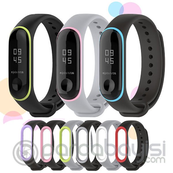 Mijobs Xiaomi Mi Band 3 Mi Band 4 Çift Renk  Silikon Kayış Kordon
