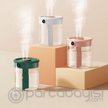 Ezere K15 Işıklı Led Ekranlı Humidifier Araç-Ev Hava Nemlendirme Cihazı