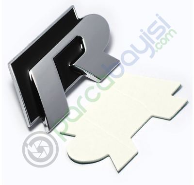 R Logo Metal 3D Amblem Orjinal Style Siyah