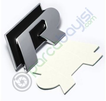 R Logo Metal 3D Amblem Orjinal Style Siyah